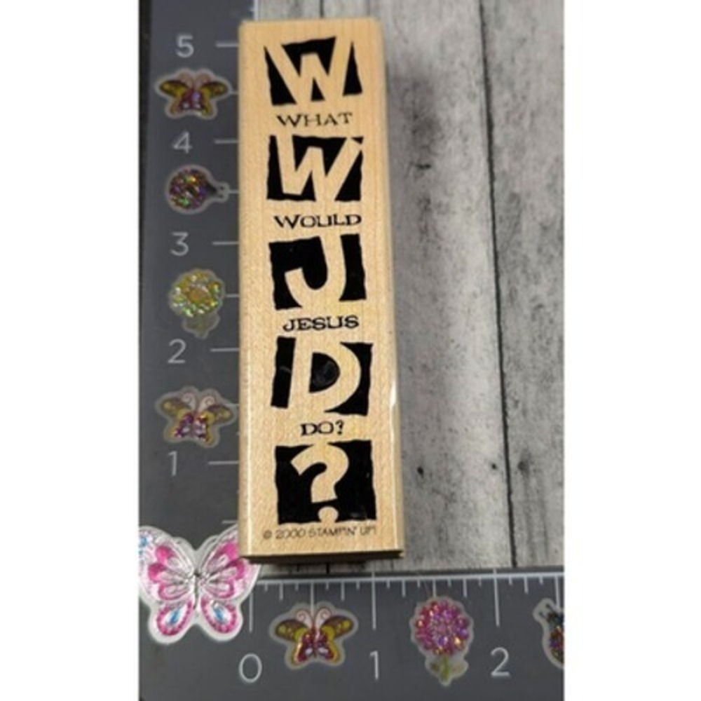 Stampin' Up! WWJD What Would Jesus Do 2000 Rubber Stamp Wood #J116